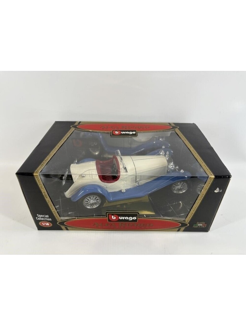 Alfa Romeo 8C 2300 Bburago Diecast Model 1 18 Monza 1931 White Blue